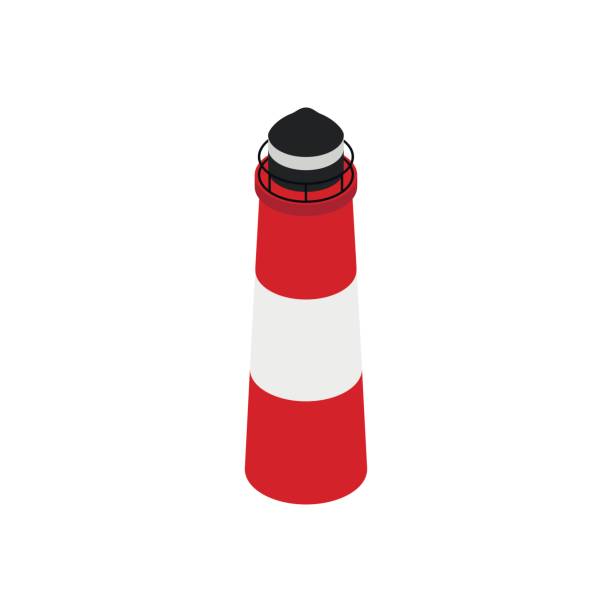 ilustrações de stock, clip art, desenhos animados e ícones de lighthouse in the beagle channel, argentina icon - isometric sea coastline beach