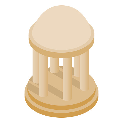 Rotunda icon in isometric 3d style on a white background