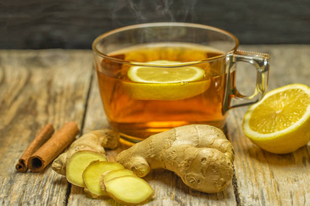 istock Ginger tea in a glass for flu cold winter days 681333692