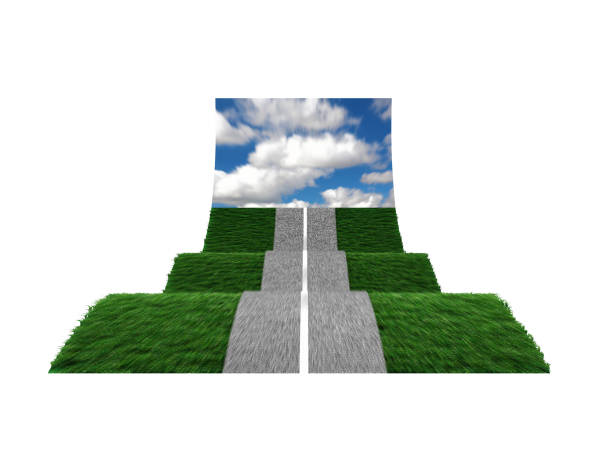 istock Asphalt road going far away. Blurred and isolated on white. 3d render 681347700