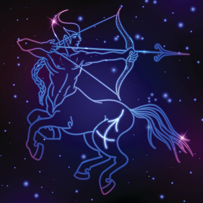 Sagittarius Zodiac Sign Horoscope Symbol Vector Illustration Stock ...
