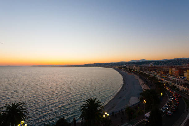 istock Nice beach day view, France 681369054