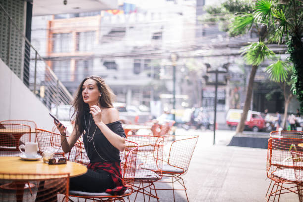 Modern woman in cafe
