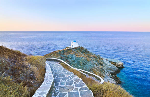 Seven Martyrs church Sifnos island Greece stock photo