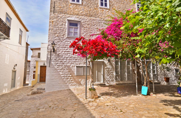 traditional architecture of Hydra island Saronic gulf Greece