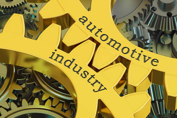 istock Automotive Industry concept on the gears, 3D rendering 681413644