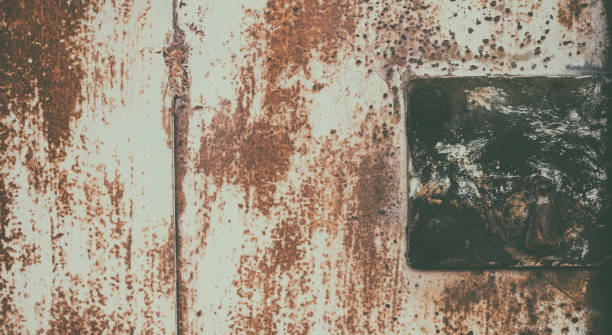 istock Detail of the old rusty metal surface with clear structure , vintage effect 681442170