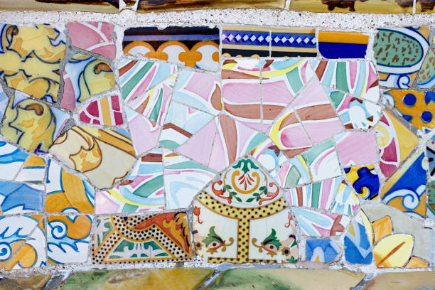 istock Antonio Gaudi mosaic work at Park Guell (1900-1914)- Barcelona - Spain. 681484340
