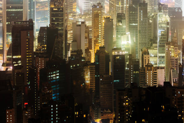 istock skyscrapers in Hong Kong at night 681556868