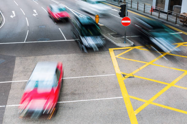 istock traffic scene with cars in motion blur 681557040
