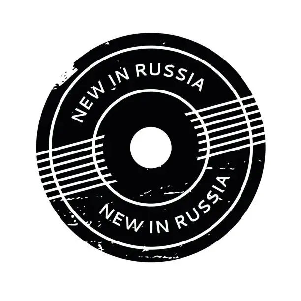 Vector illustration of New In Russia rubber stamp