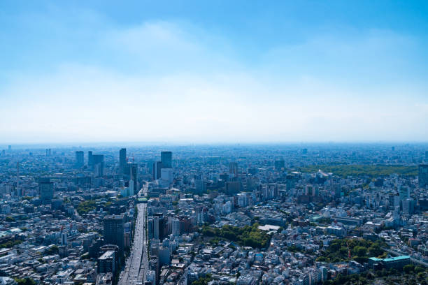 istock Tokyo cityscape full view cityscape Sunny blue sky 681602122