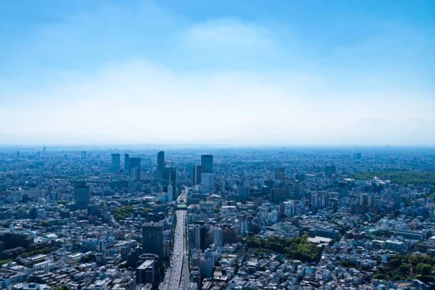 istock Tokyo cityscape full view cityscape Sunny blue sky 681602302