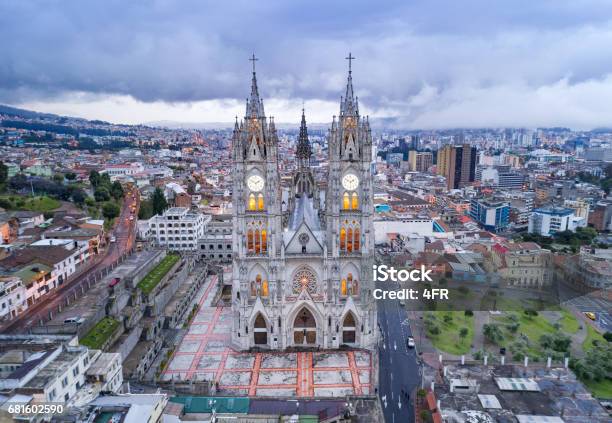 Basilica Of The National Vow Quito Ecuador Stock Photo - Download Image Now - Ecuador, Basilica, City