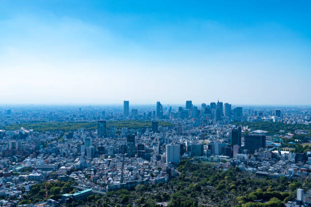 istock Tokyo cityscape full view cityscape Sunny blue sky 681602642