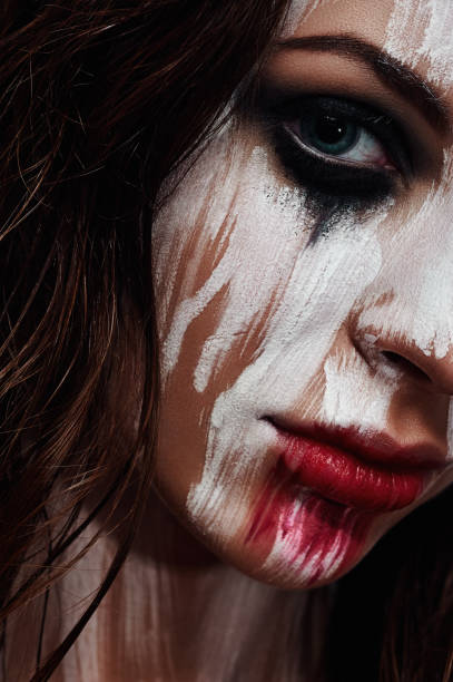 istock Beauty Girl in white Paint 681606200