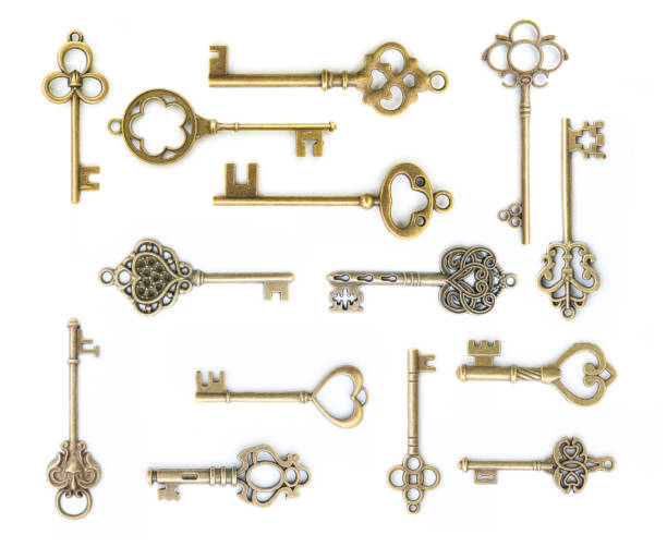 istock collection of  old key isolated on white background without shadow 681608482