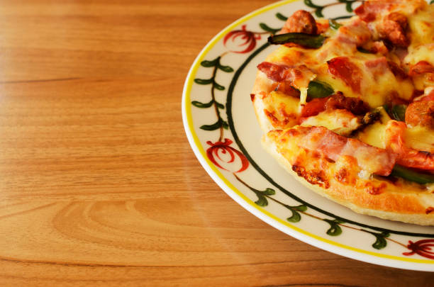 Close up for Italian pizza foods background