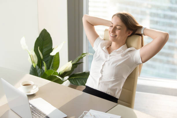 istock Businesswoman having positive feelings about work 681615446
