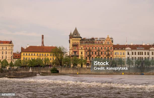 Ancient City Of Prague And The Vltava River Stock Photo - Download Image Now - Czech Republic, Horizontal, No People