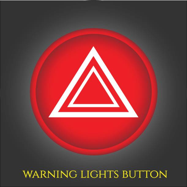 illustrazioni stock, clip art, cartoni animati e icone di tendenza di pulsante luci di avvertimento in auto - hazard lights