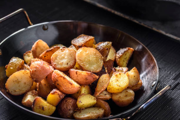 Pan Fried Potato Cowboy Breakfast fried potato stock pictures, royalty-free photos & images