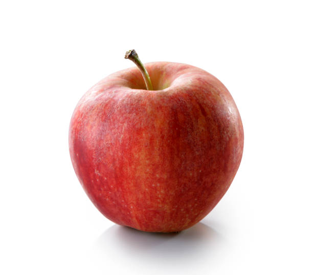 istock Red apple close-up isolated on white background 681625604