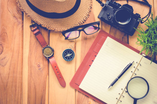 istock Tourism planning and equipment needed for the trip. 681625714