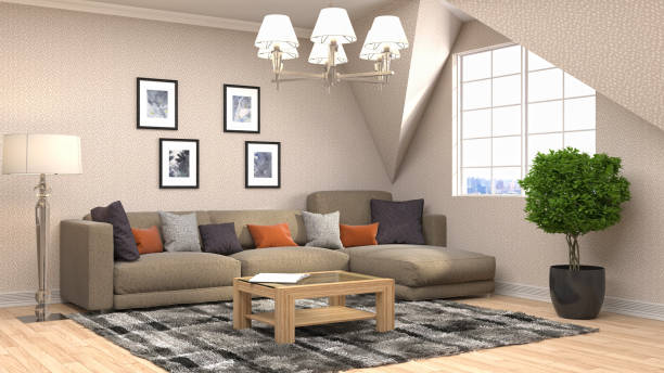 istock Interior living room. 3d illustration 681628532
