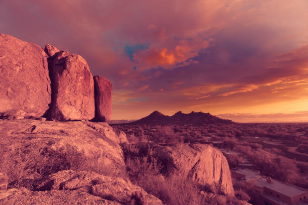 Arizona desert vista, view from Boulders in North Scottsdale