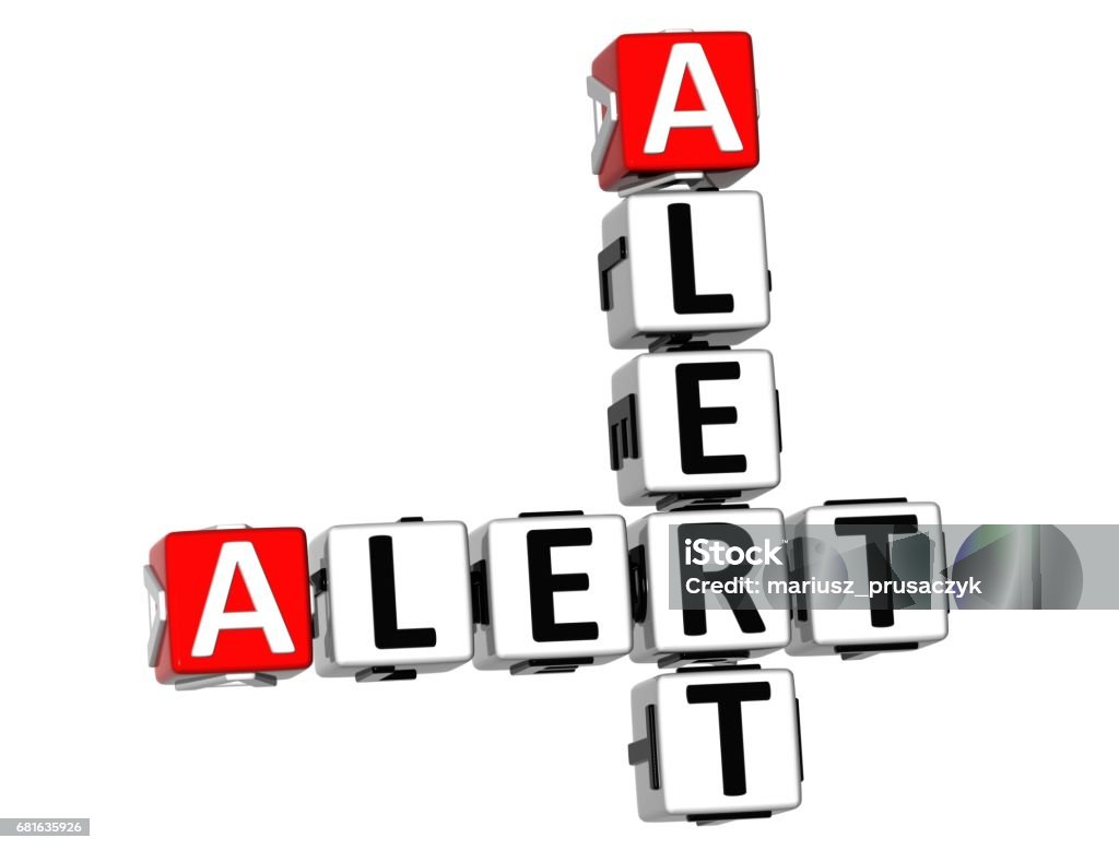 3d Alert Alert Crossword Stock Photo Download Image Now Art