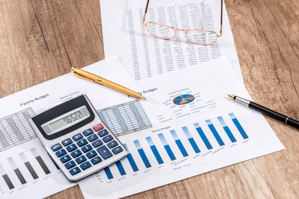 istock Business concept - Financial accounting graphs and charts analysis. counting about cost annual budget. 681636778