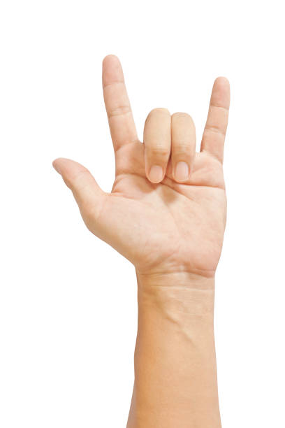 istock Love hand sign isolated on white background with clipping path. 681640126