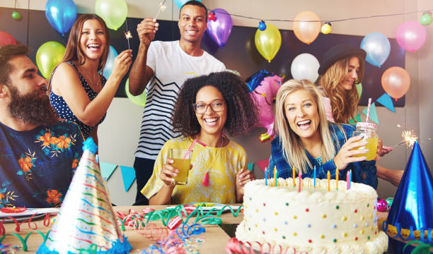 istock Six young adults celebrating a birthday party 681643510