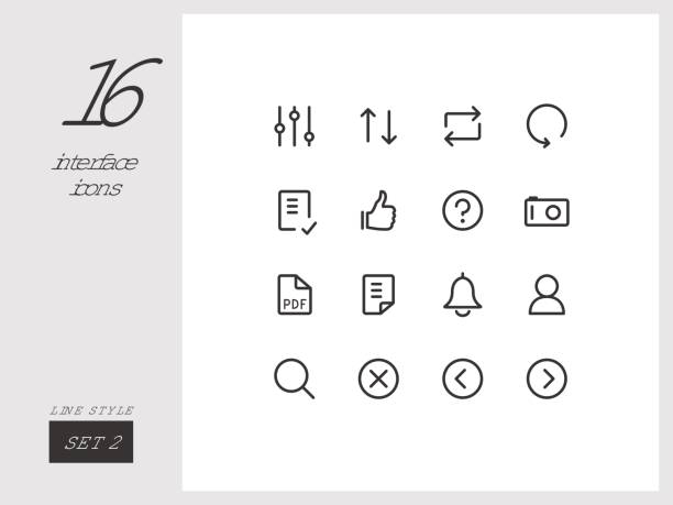 ilustrações, clipart, desenhos animados e ícones de conjunto de 2 dos ícones da interface sobre o fundo branco. universais lineares ícones para usar na web e aplicativos móveis. - pdf symbol document icon set