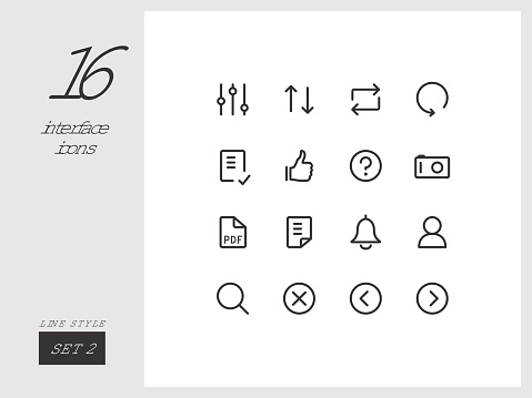Universal linear icons to use in web and mobile app.