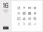 istock Set 3 of interface icons on the white background. Universal linear icons to use in web and mobile app. 681647220