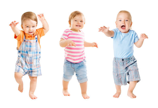 istock Baby Go, Funny Kids Expression, Playing Babies Isolated White Background, one year old 681649888