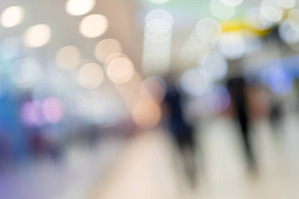 istock Blurred image of people walk in the airport terminal. 681656540