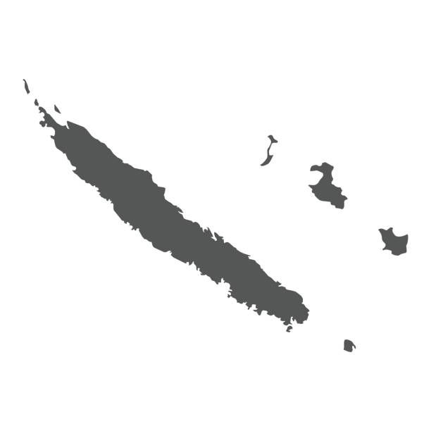 New Caledonia vector map. New Caledonia vector map. Black icon on white background. new caledonia stock illustrations