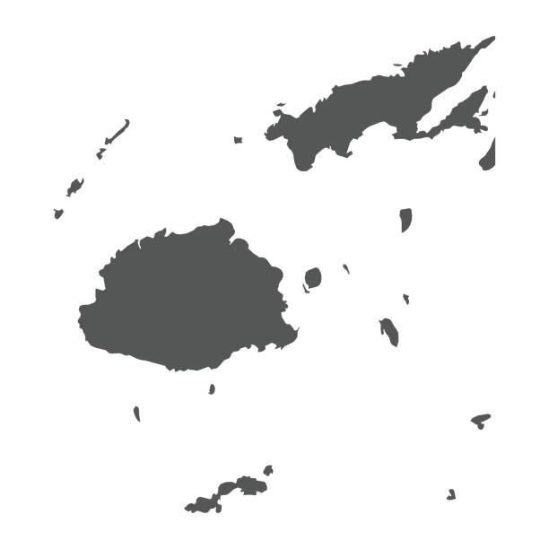 Fiji vector map. Fiji vector map. Black icon on white background. fiji stock illustrations