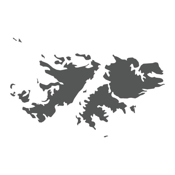 ilustraciones, imágenes clip art, dibujos animados e iconos de stock de mapa vectorial de las islas malvinas. - islas malvinas