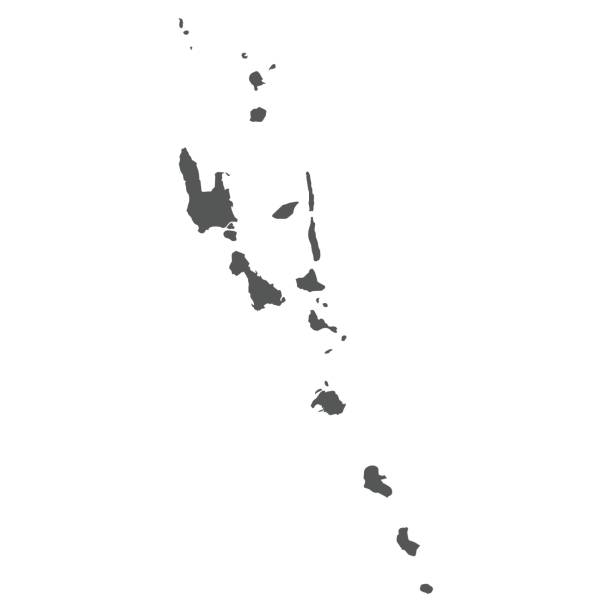 Vanuatu vector map. Vanuatu vector map. Black icon on white background. vanuatu stock illustrations