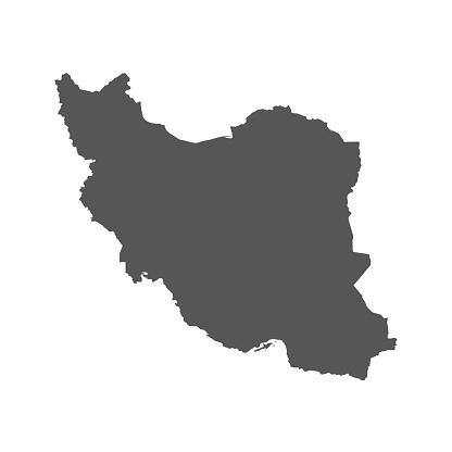 Iran vector map. Black icon on white background.