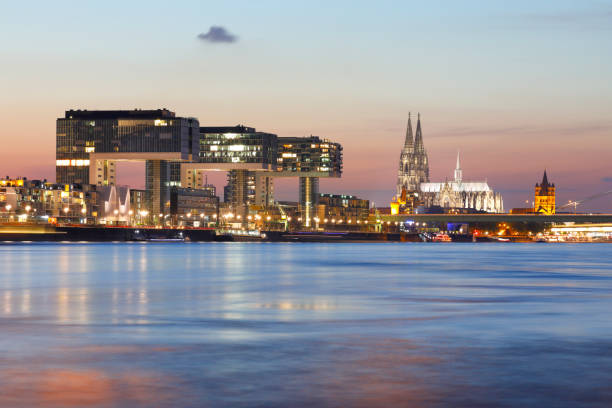 istock Cologne Cathedral and Crane Buildings, Cologne, Germany 681658596