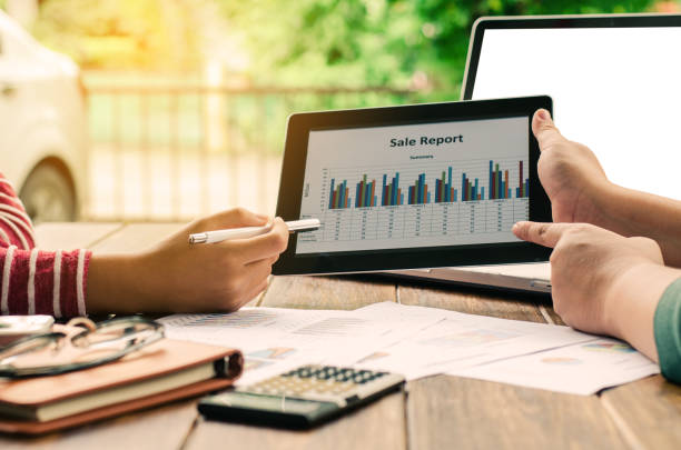 istock Business team analysis with financial graph in tablet at office, workplace, meeting 681672274