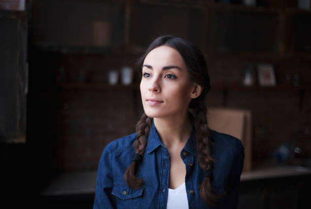 istock Beautiful young pigtails girl. 681681764
