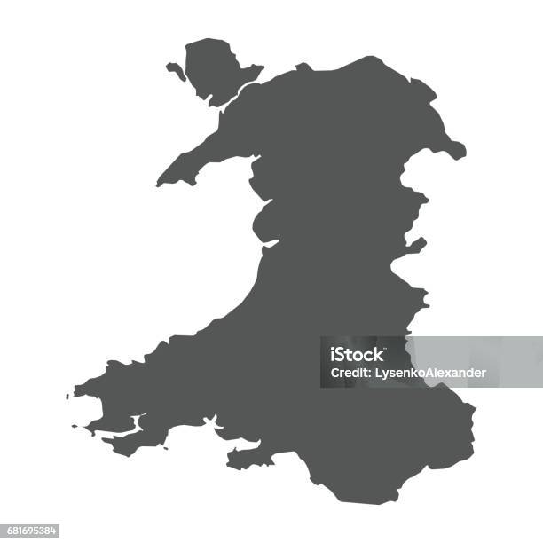 Wales Vector Map Stock Illustration - Download Image Now - Wales, Map, Vector