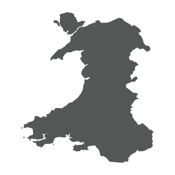 Vector illustration of Wales vector map.