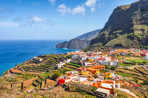 Vista del pueblo de Agulo en Islas Canarias La Gomera en la provincia de Santa Cruz de Tenerife - España photo